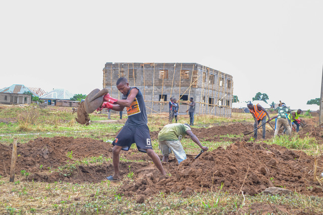 Construction wokers on site